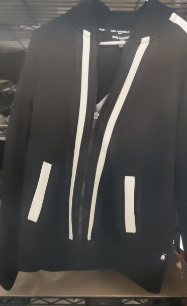 [S] DKNY LOGO SIDE TRACK JACKET,BLACK/WHITE, L1ME7066-BLW (SD156)