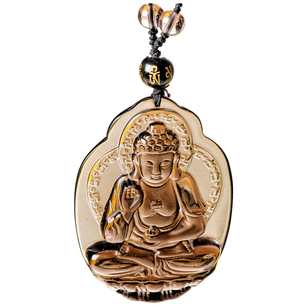 【財神小舖】生肖狗、豬( 阿彌陀佛)本命佛-頂級冰晶黑曜石項鍊(冰晶) (含開光) (廠商直出、不參加免運及滿額贈優惠)