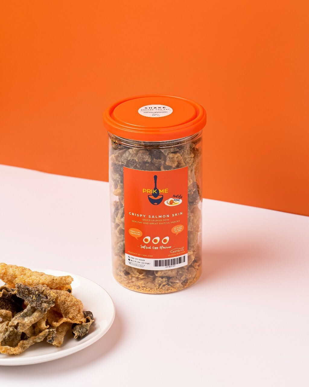 Prik Me 非油炸無糖三文魚皮咸蛋黃  90g