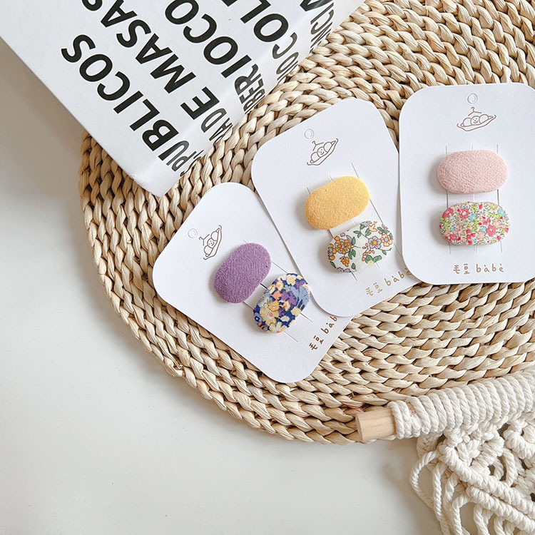 橢圓小花髮夾組