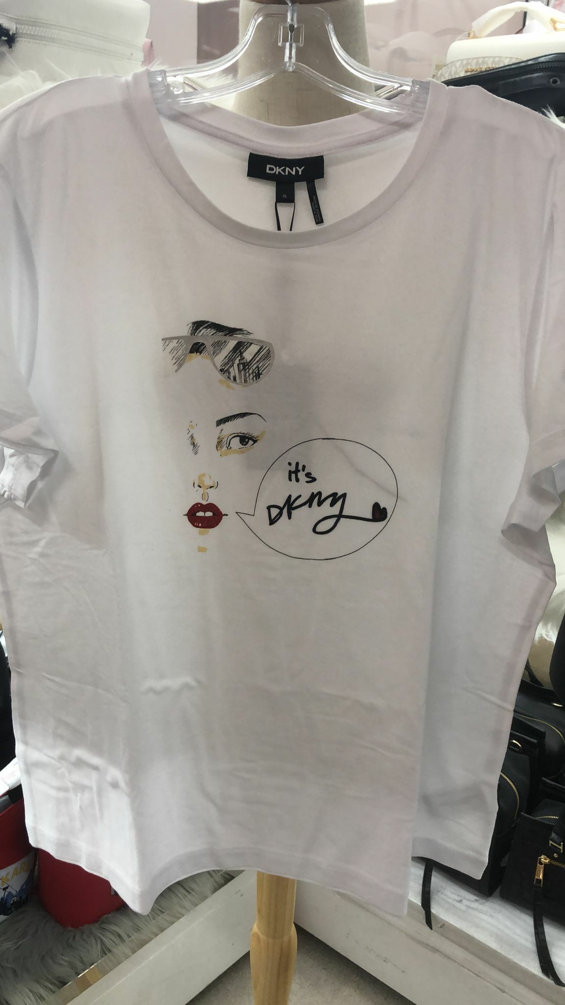 [S] DKNY WOMENS TEE,WHITE, P1MQLDNA-WHITE (SD165)