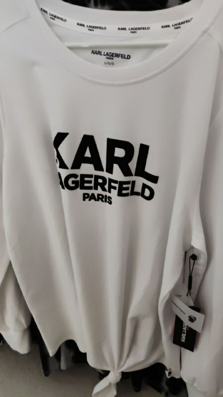 [S] KARL LAGERFELD TIE FRONT LOGO SWEATSHIRT,WHITE, L1WHT030-WHT (SKL264) FINAL SALES