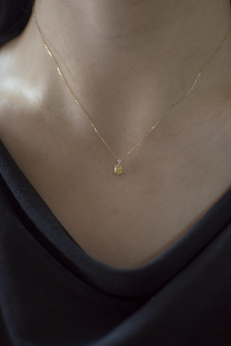 18K White and Yellow Diamond Necklace