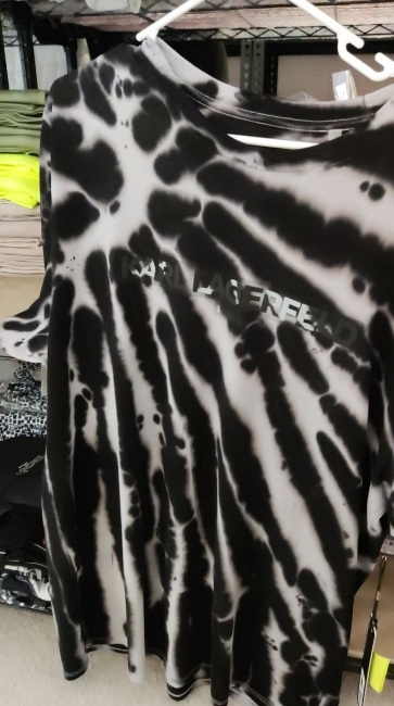 [S] KARL LAGERFELD BLACK TIE DYE LOGO TEE, LM1G2203-BLK (SKL265)