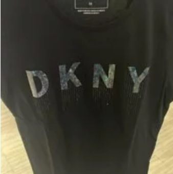 [S] DKNY CRYSTAL DRIP LOGO SHORT SLEEVE T-SHIRT,BLACK, B3160985-BLK (SD166)