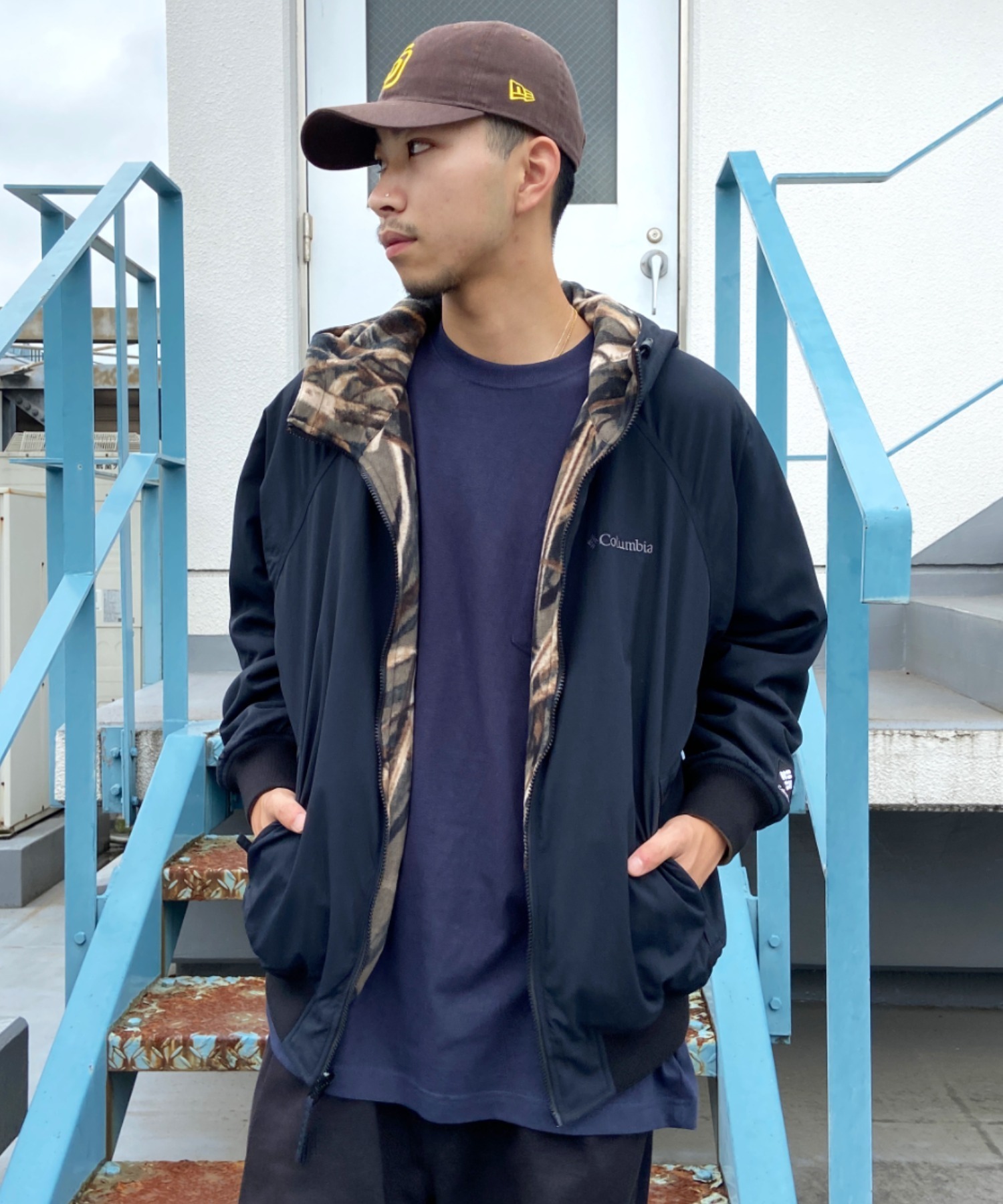 COLUMBIA 哥倫比亞 中性抓絨 夾克 雙面外套 深藍色