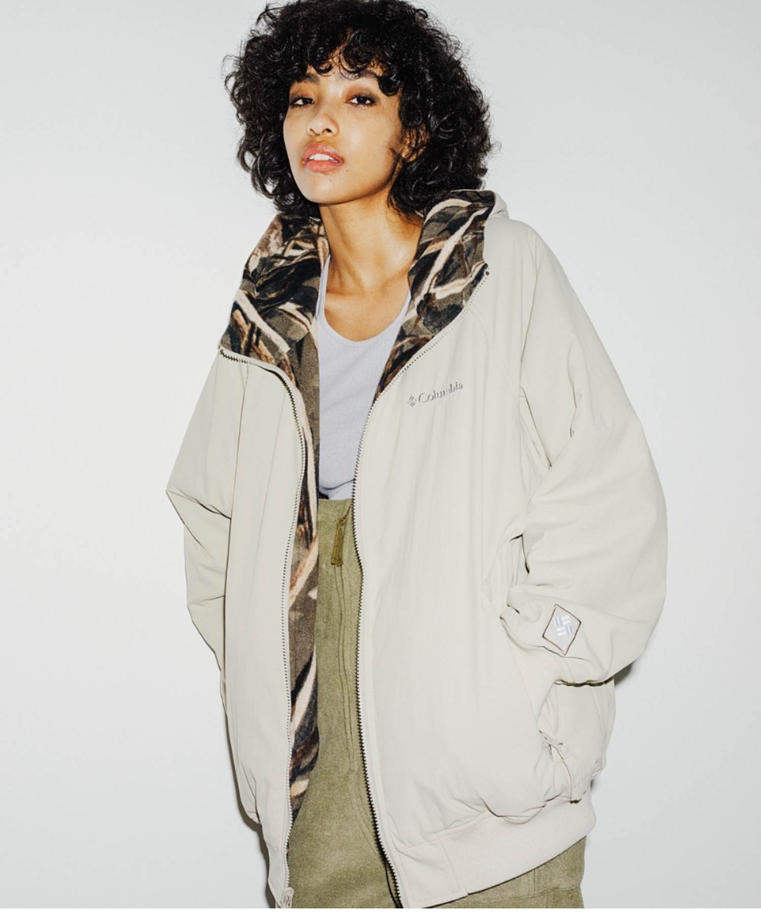 COLUMBIA 哥倫比亞 中性抓絨 夾克 雙面外套 淺褐色