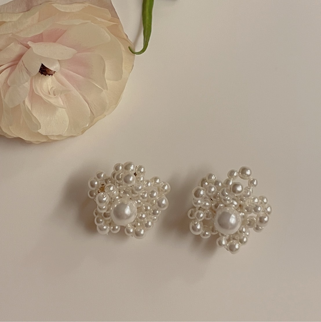 (夫人自訂款) 八月花海 耳夾耳環