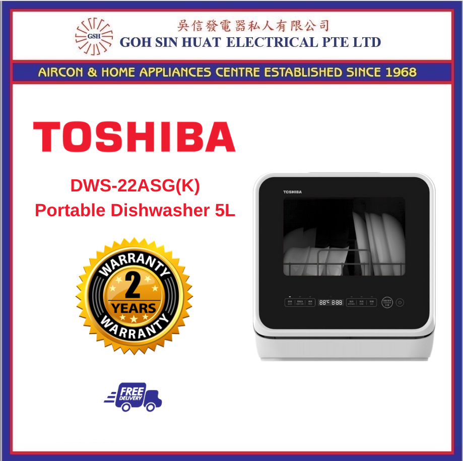 Toshiba DWS22ASG(K) Portable Dishwasher 5L