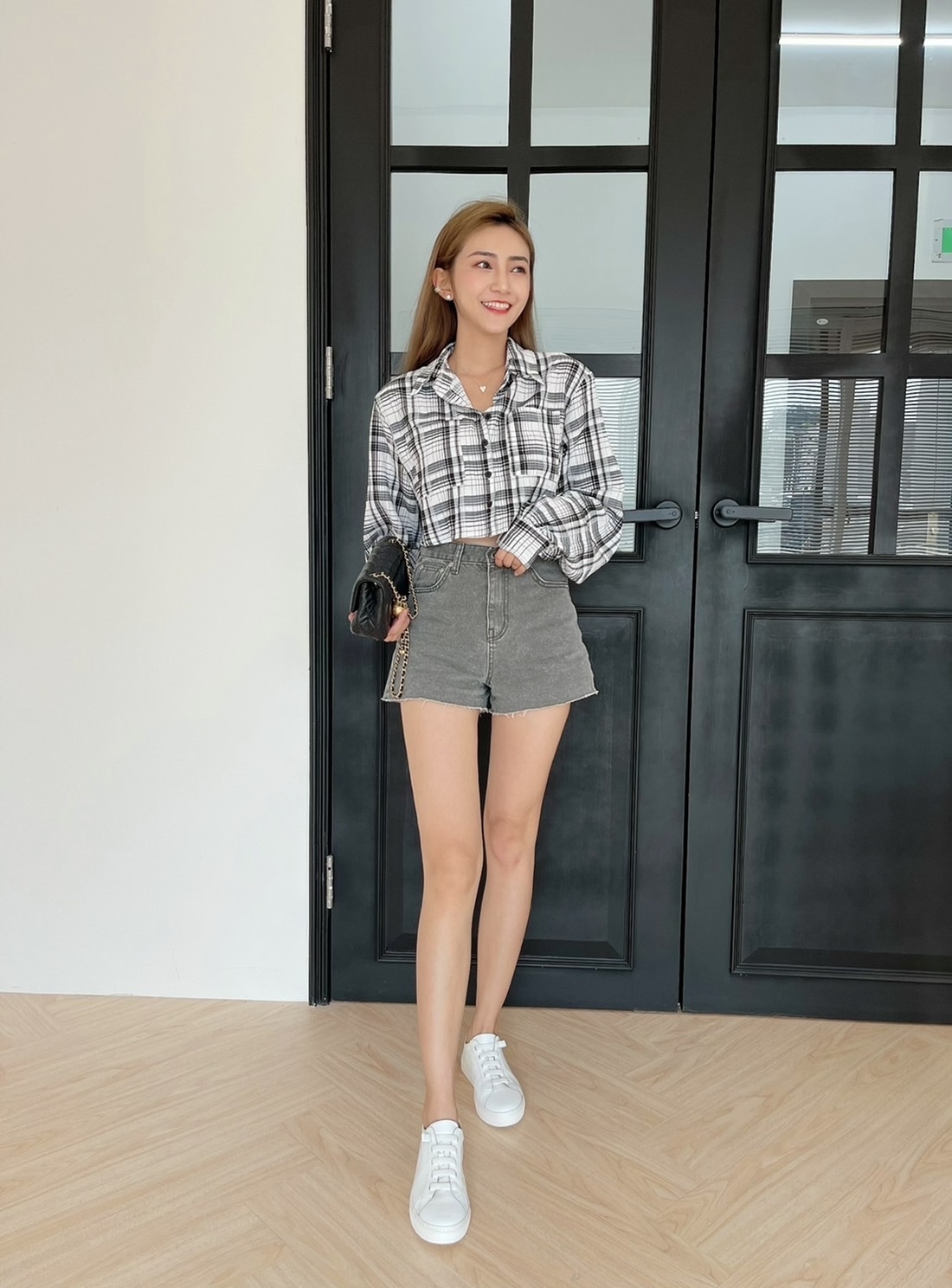 🍁08.17直播新品］💕闆娘ㄉ最愛］🇰🇷正韓透氣棉經典格子襯衫（白色/兩色）