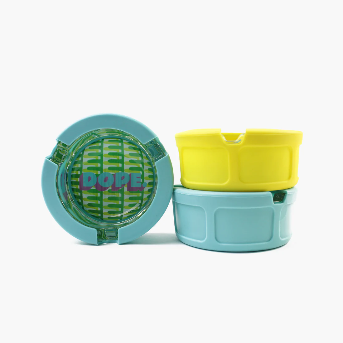 UGLY HOUSE SILICONE & GLASS ASHTRAY - BIG SIZE - I FEEL GOOD