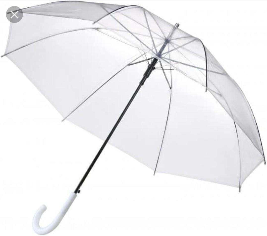 「超大把」防風骨架透明直傘│骨長60cm/70cm(傘下101cm/120cm) (黑色柄/白色柄)