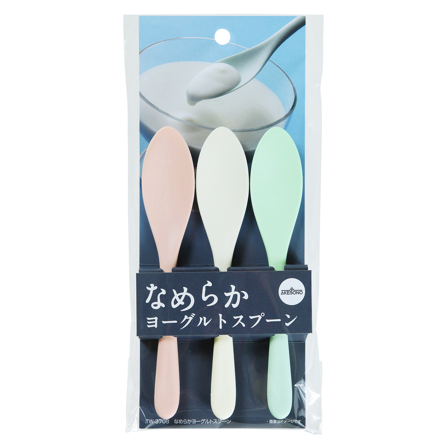 Japan Akebono Plastic Yogurt Spoon 3pcs Pastel Color