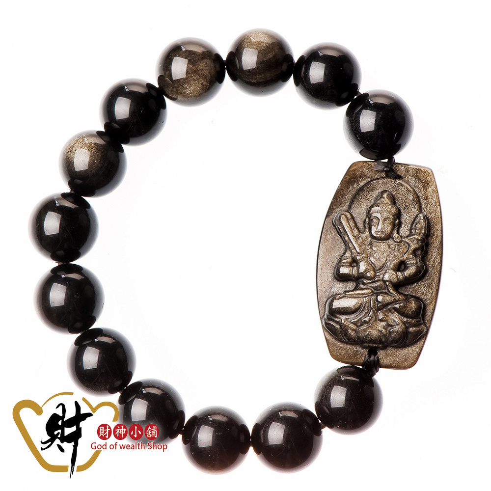 【財神小舖】生肖牛、虎(虛空藏菩薩)本命佛-金曜石手鍊12mm(13顆) (含開光) (廠商直出、不參加免運及滿額贈優惠)