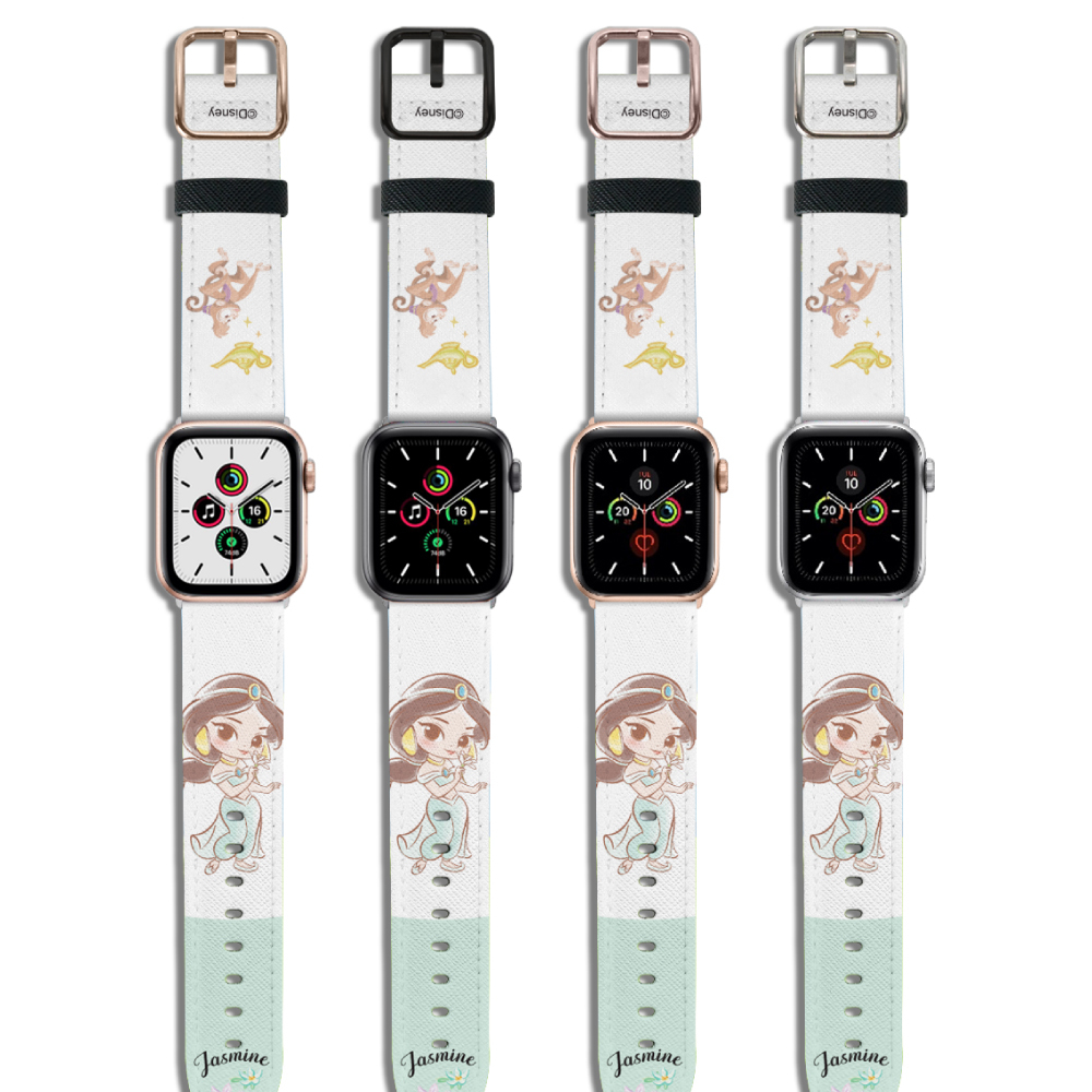 迪士尼 Disney-Apple Watch錶帶-皮革系列-Q版茉莉公主 Jasmine