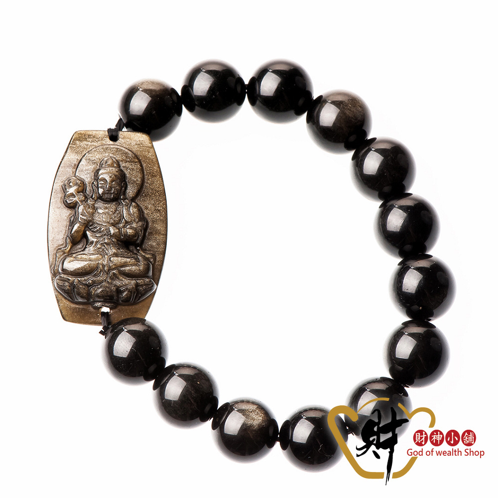 【財神小舖】生肖馬(大勢至菩薩)本命佛-金曜石手鍊12mm(13顆) (含開光) (廠商直出、不參加免運及滿額贈優惠)