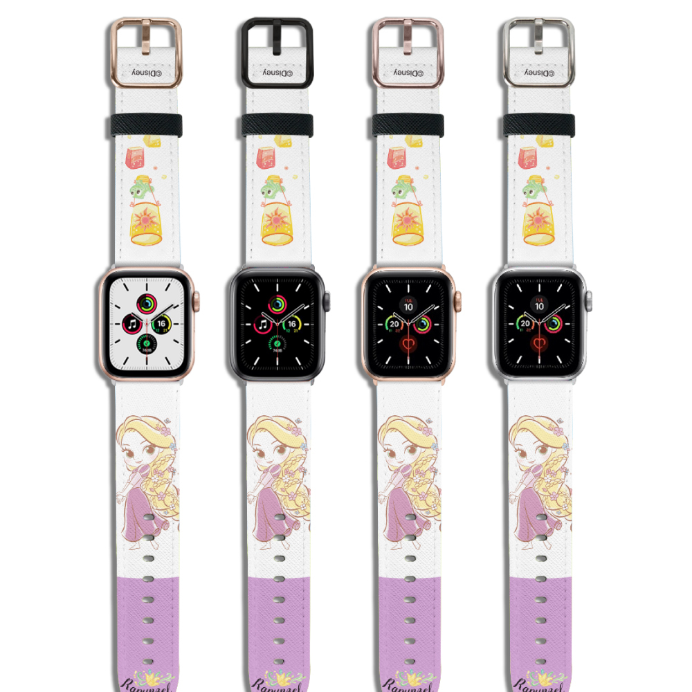 迪士尼 Disney-Apple Watch錶帶-皮革系列-Q版長髮公主 Rapunzel