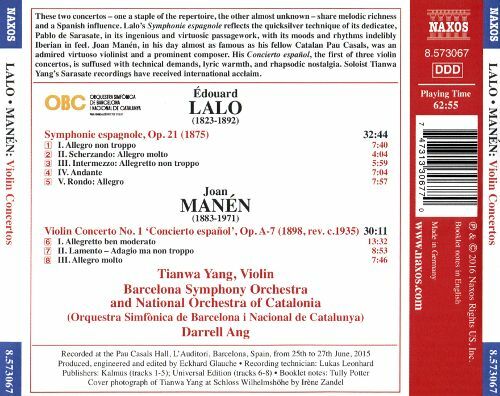 Lalo:Symphonie Espagnole [Tianwa Yang; Barcelona Symphony and Catalonia National Orchestra, Darrell Ang] [Naxos: 8573067