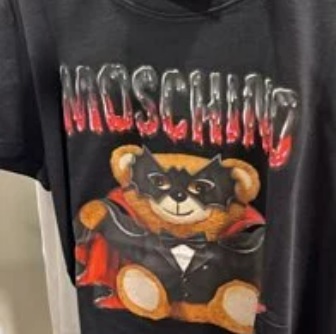 [S] MOSCHINO ROUND NECK SHORT SLEEVE DRESS BEAR T-SHIRT,BLACK, EV0712-0540-1555 (SM233)