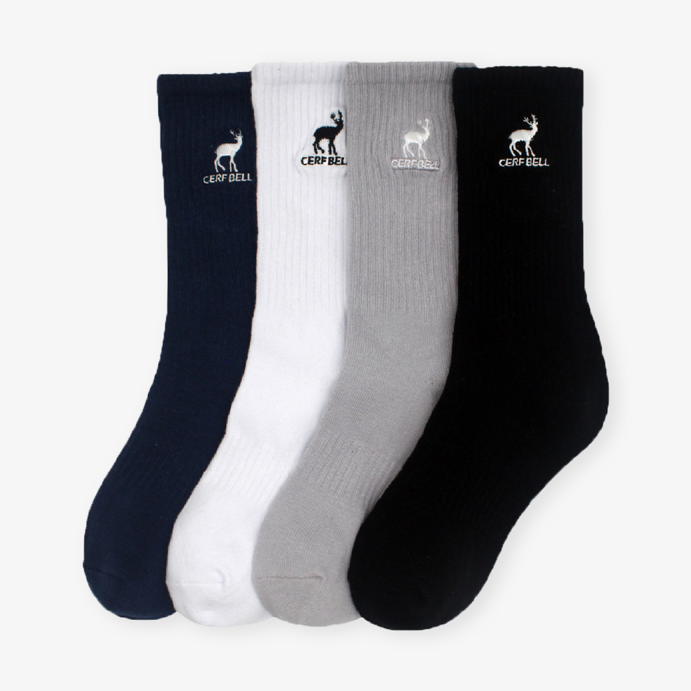 【肌柔】台灣製「防臭吸汗」潮流刺繡全棉長襪丨P1198