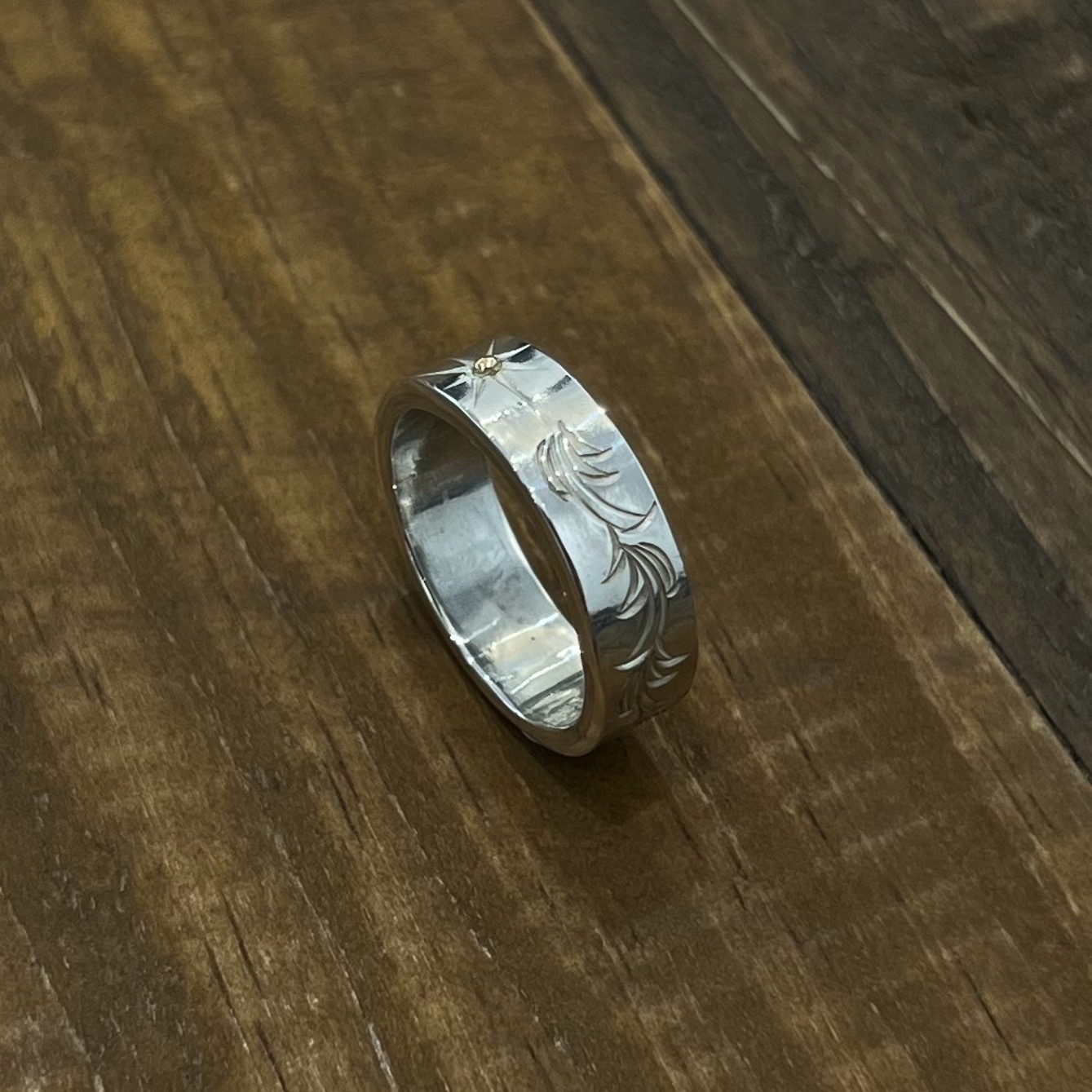 5mm K18 Sun / Arabesque Ring