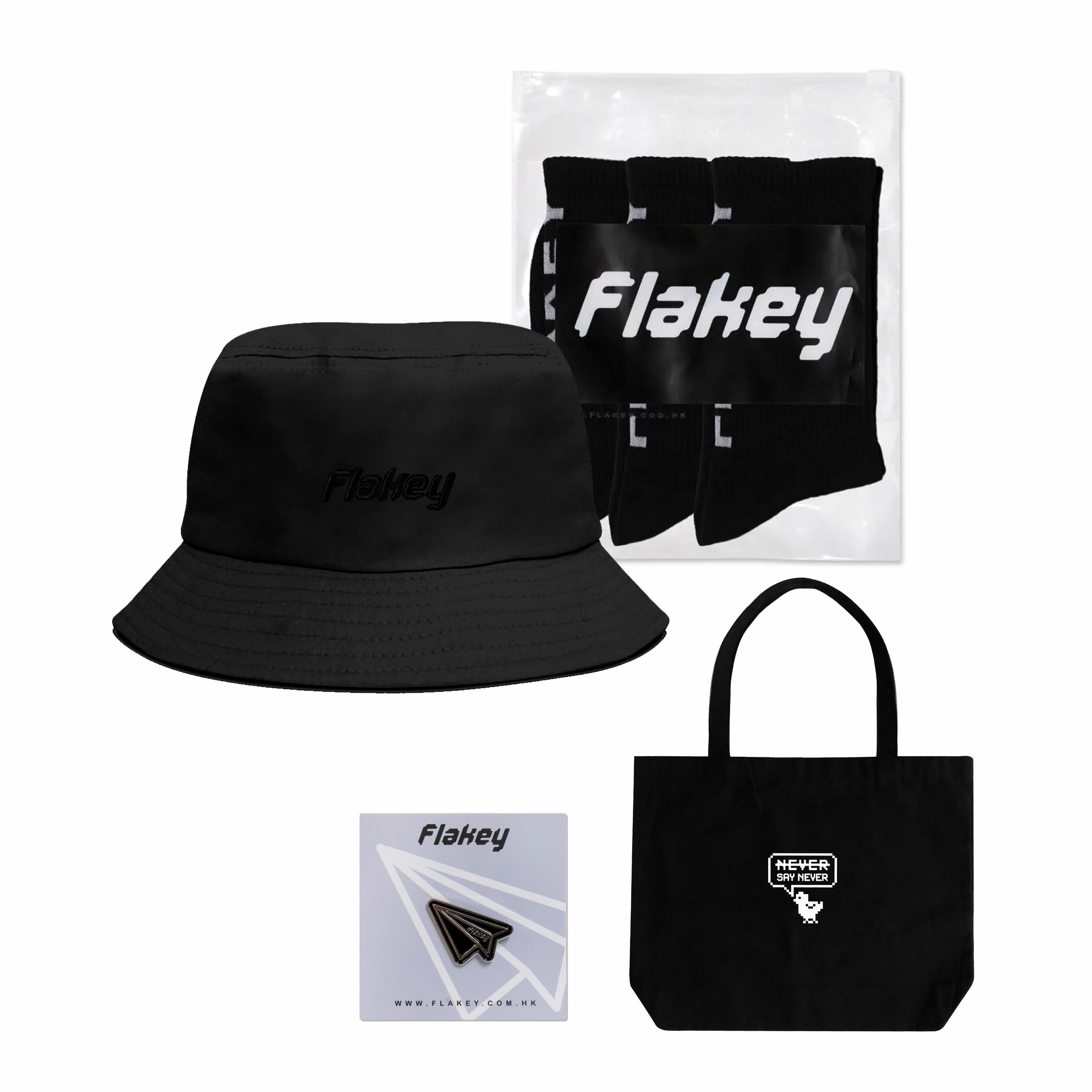 FLAKEY 黑漁夫帽 x 襪套裝