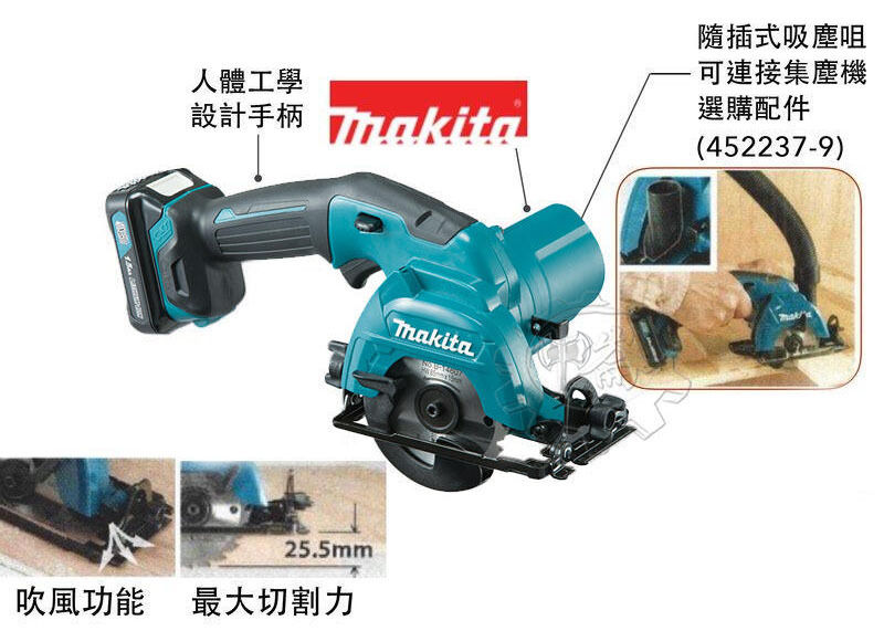 ＊中崙五金【附發票】牧田 12V 充電式圓鋸機集塵裝置接頭195334-5(附螺絲) 適用:HS301D、HS300D