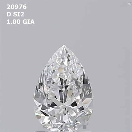 Pear  1.00ct  D  SI2   EX  EX  N