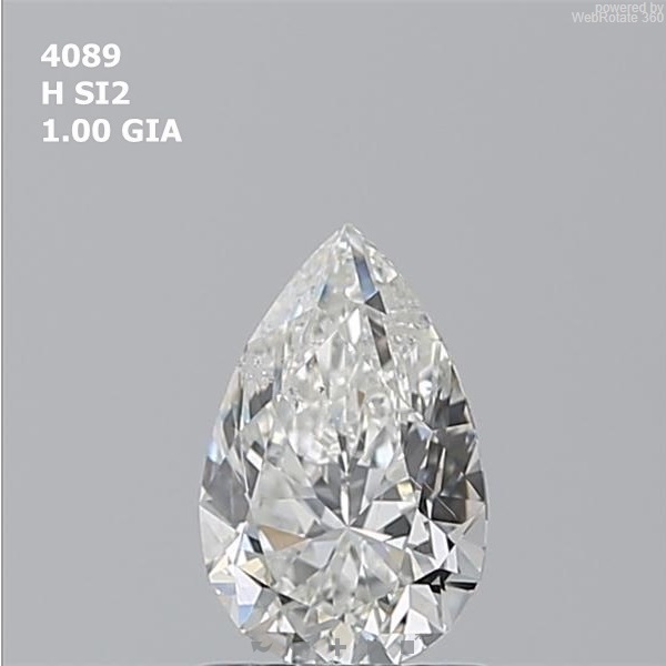 Pear  1.00ct  H  SI2  EX  VG  N