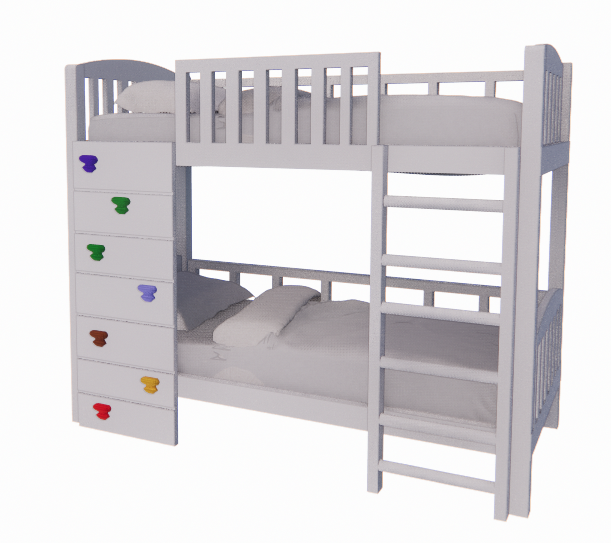 Children's Bunk Bed, White