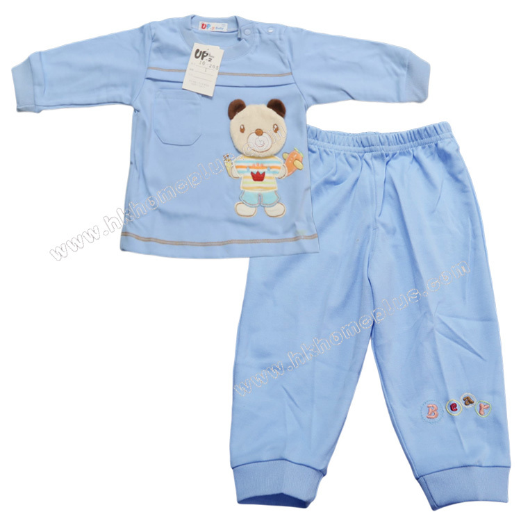 UP-2: 嬰兒雙面肩鈕長袖長褲套裝 (1-3碼)