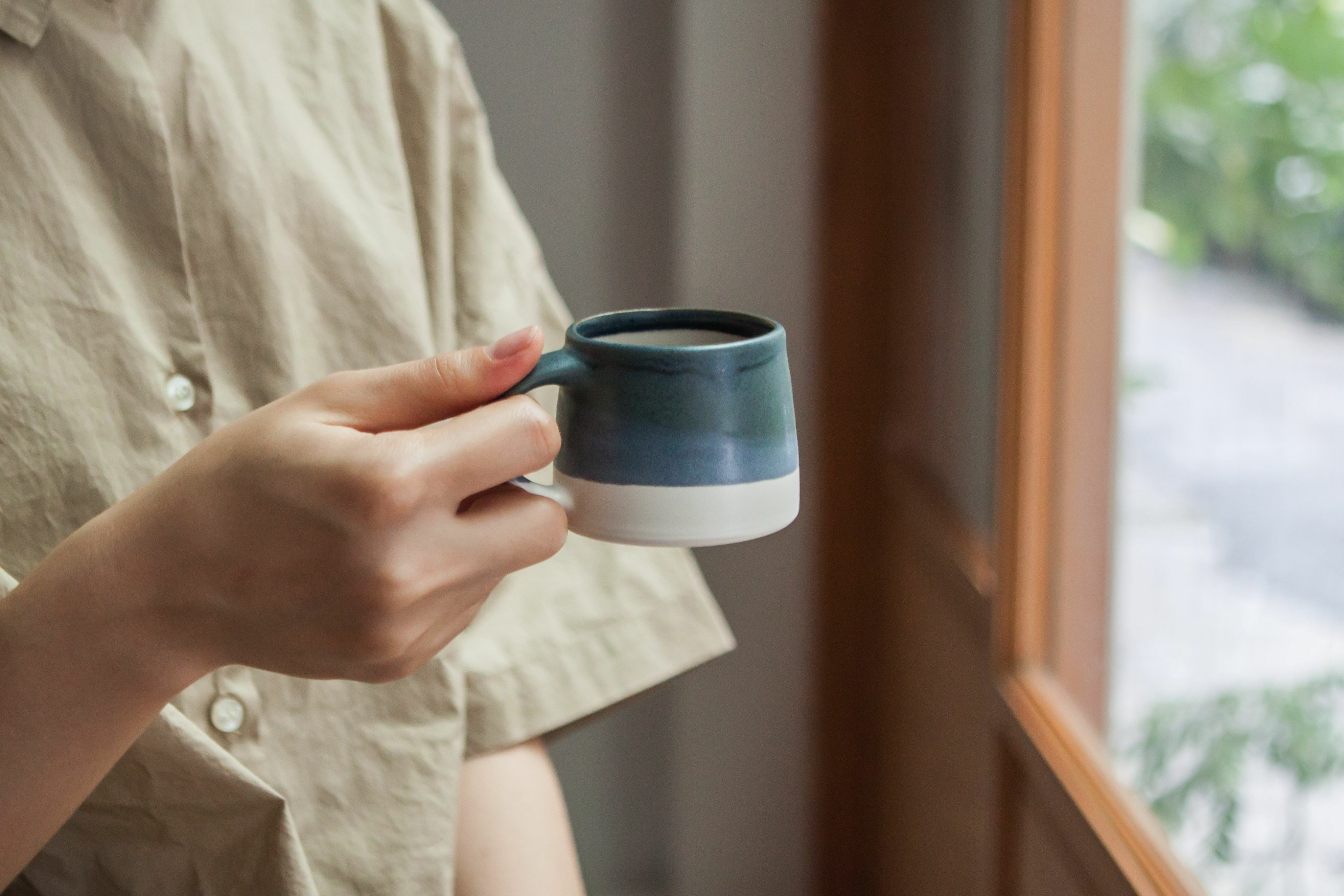 KINTO-SCS漸層馬克杯110ml(白/藍色)