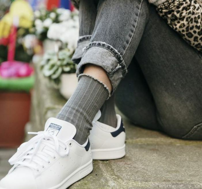 COLLEGIEN 跳色滾邊長襪  Delphine  - Gris Galet 灰