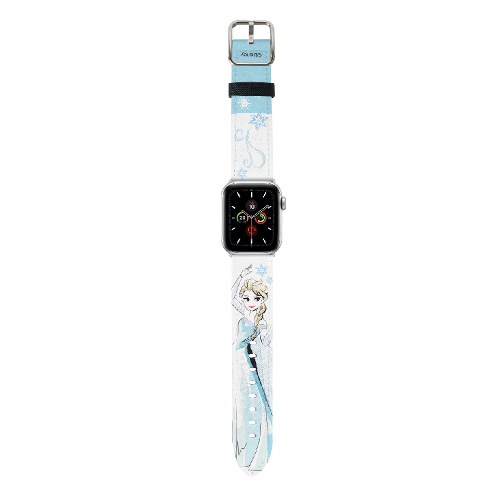迪士尼 Disney-Apple Watch錶帶-皮革系列-藝術風冰雪奇緣 Elsa
