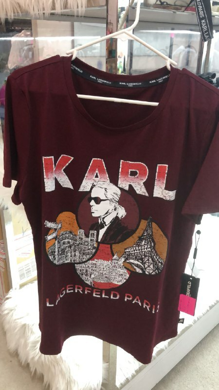 [S] KARL LAGERFELD RETRO KARL LOGO TEE, MAROON, L1WHF022-MWI (SKL267)