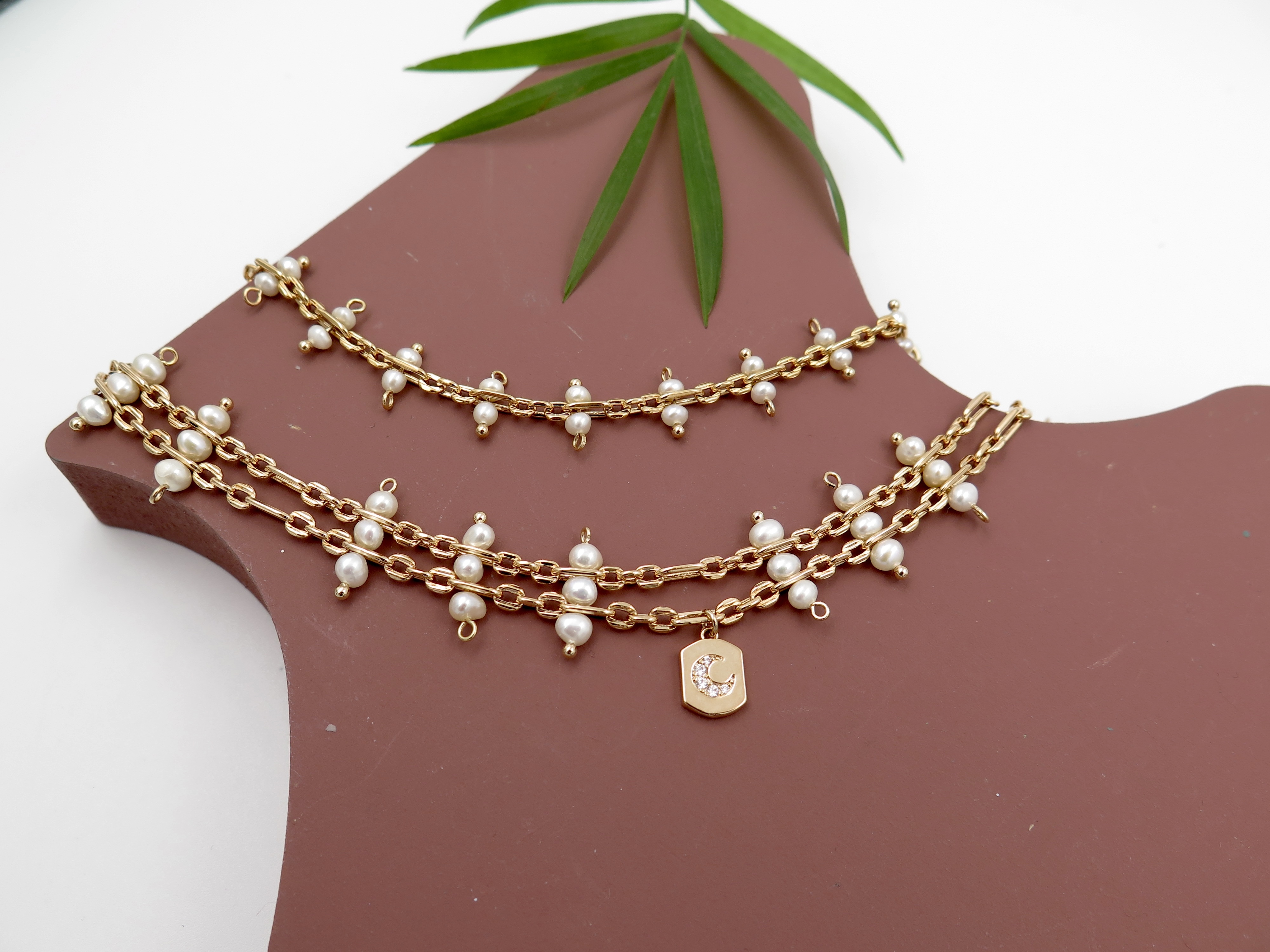 COLE COOL mini pearl double chain bracelet present for her