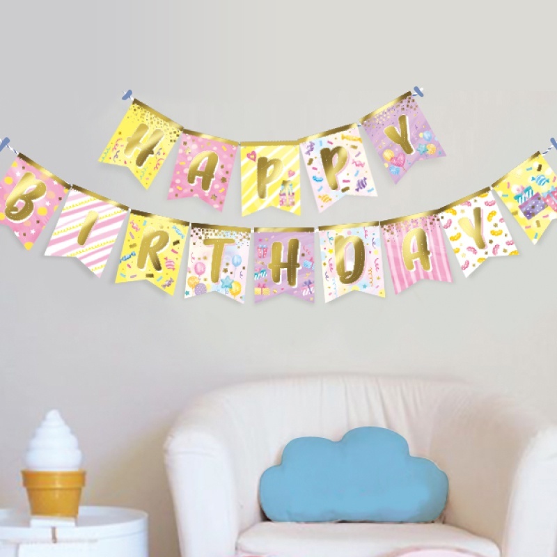 派對主題掛旗 1入 12.5*16cm 繩4m【GM033】