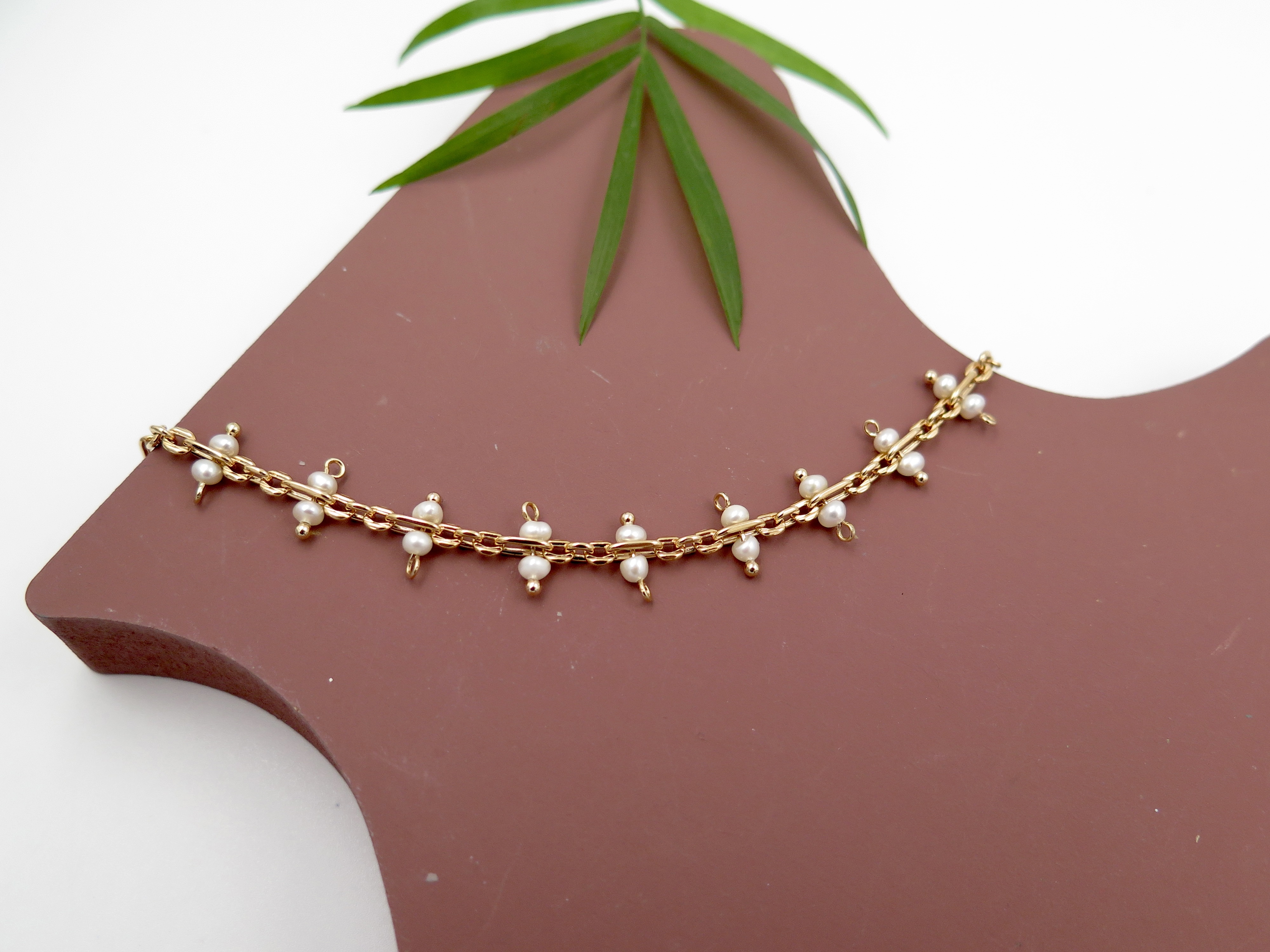 COLE COOL simple mini pearl bracelet Chain on Chain series present for her