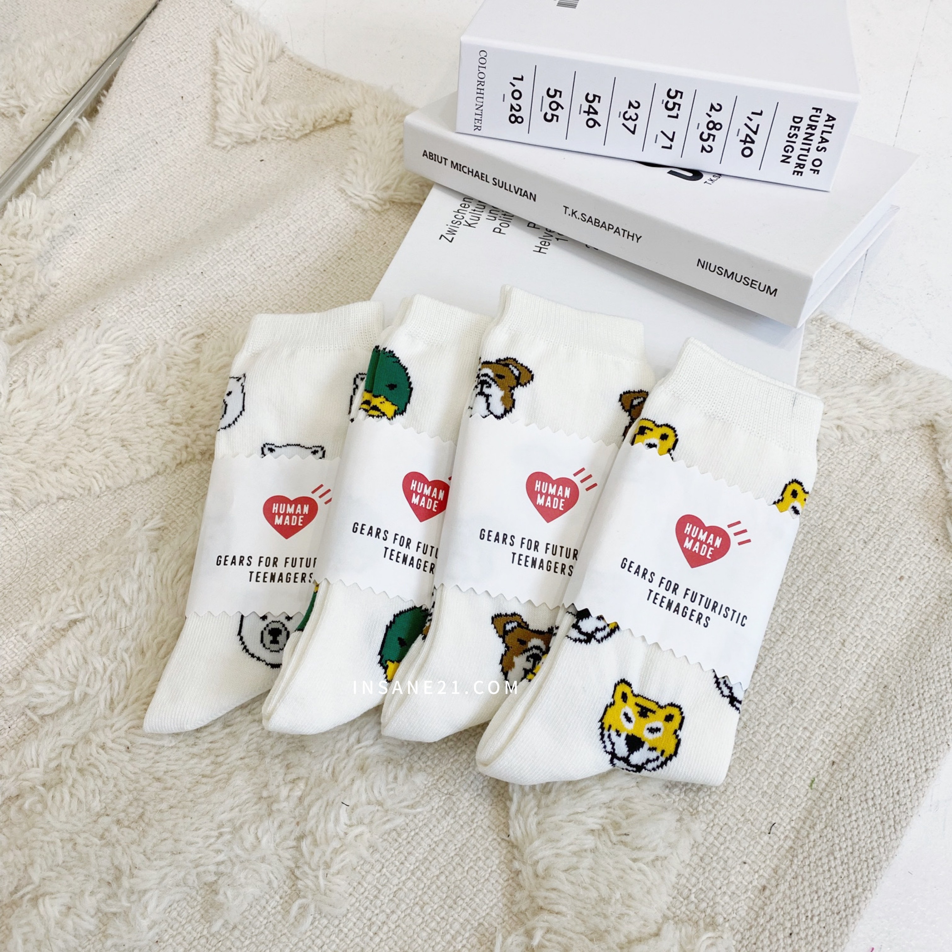 HUMAN MADE PILE SOCKS  長襪 襪子 米白色 HM23GD071