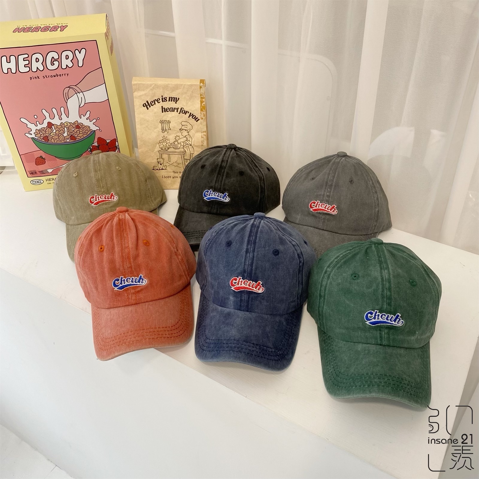 復古 電繡 英文 草寫 水洗 老帽 棒球帽 男女皆可