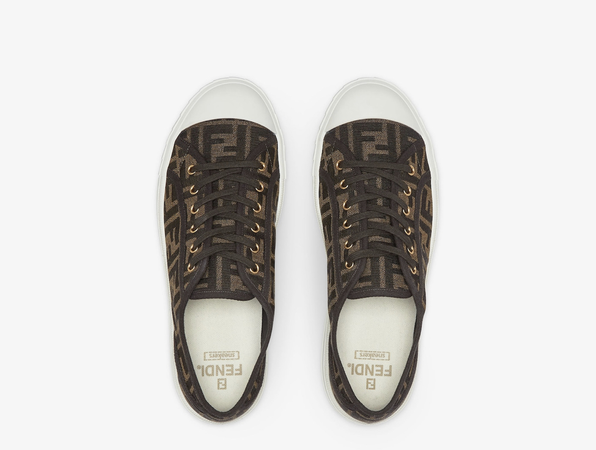 Fendi Domino Brown FF fabric low tops