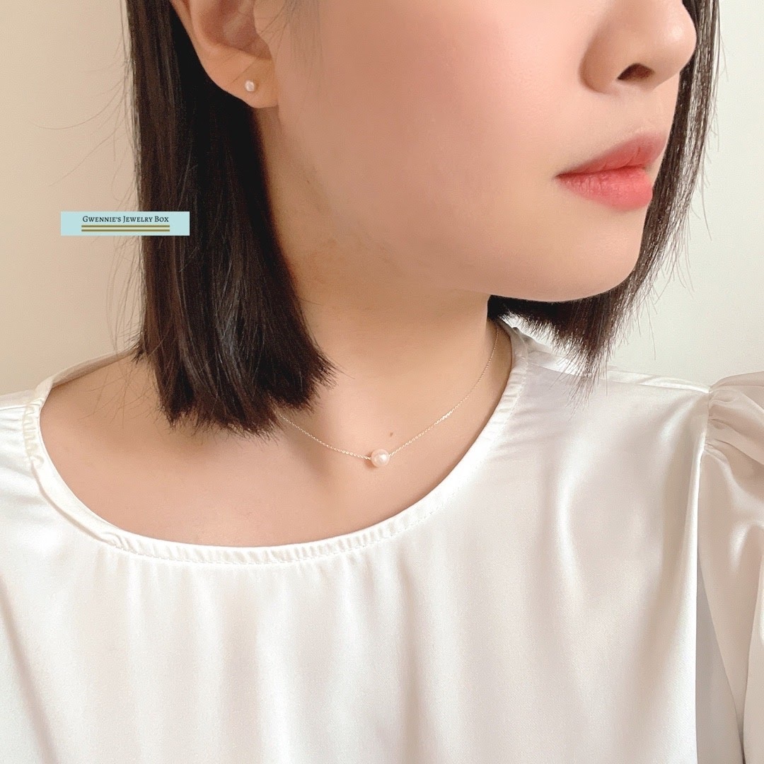 單顆珍珠項鍊－925銀鍊款