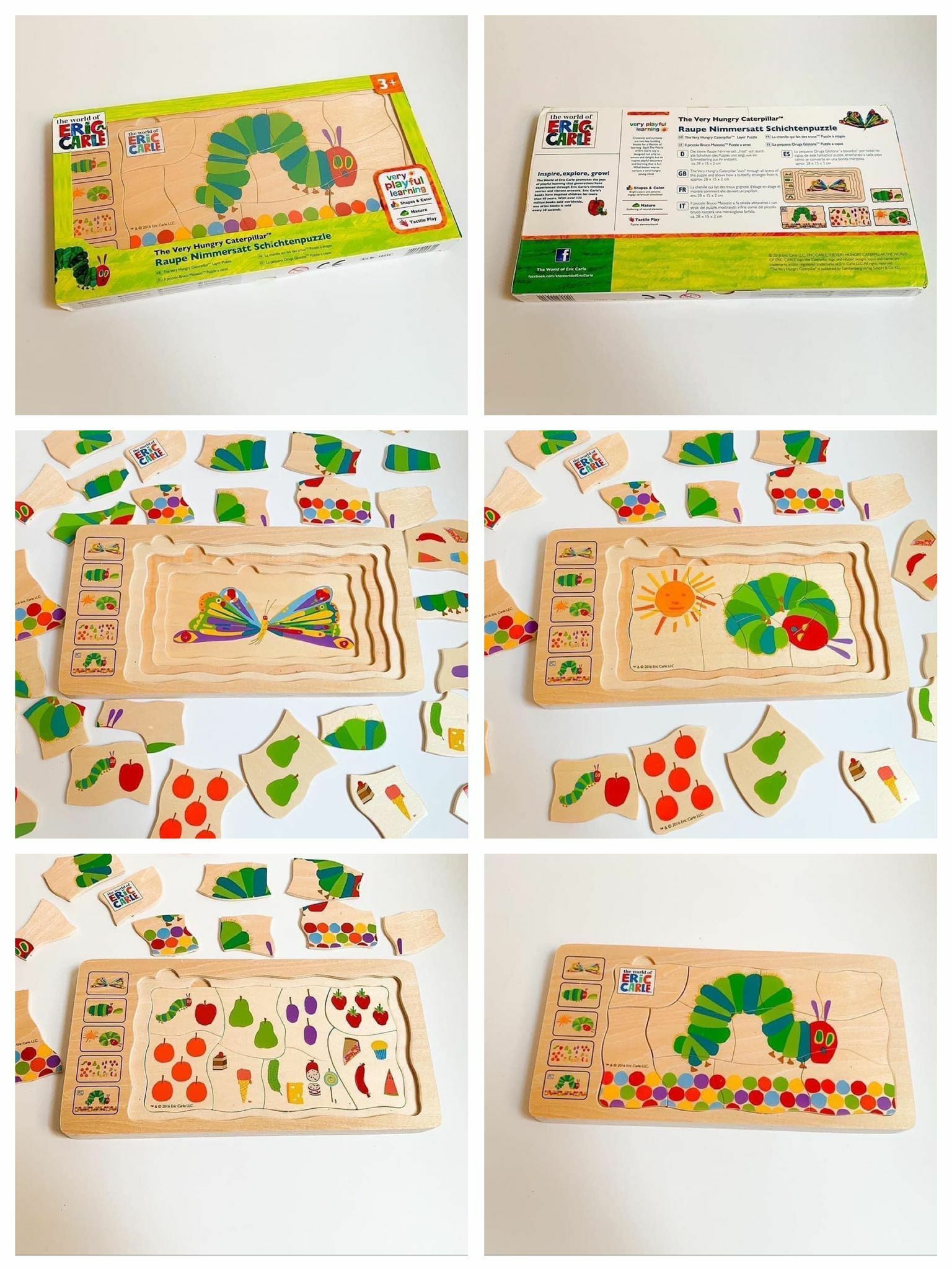 🔶好餓的毛毛蟲🐛多層木拼圖No.1306