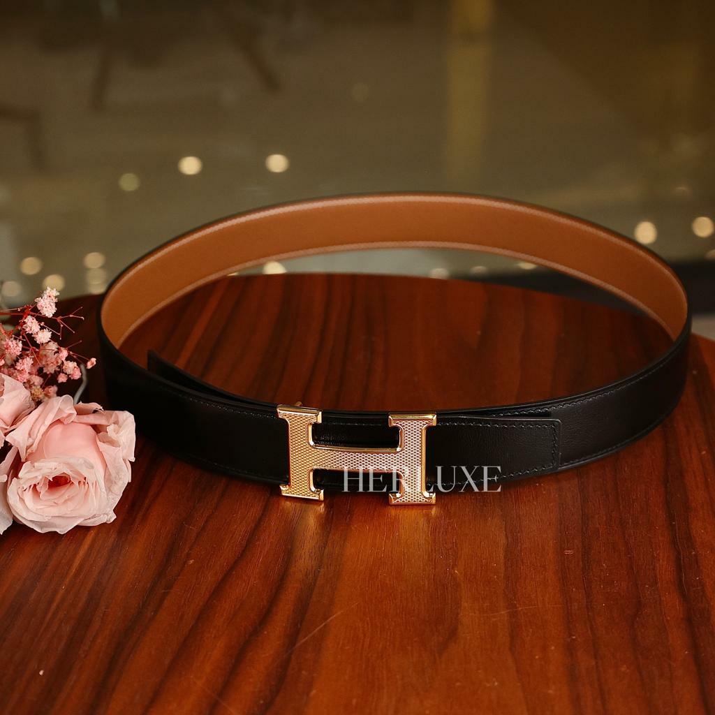 H guillochee plaque or belt 32mm CC (可選擇皮帶顏色及長度)