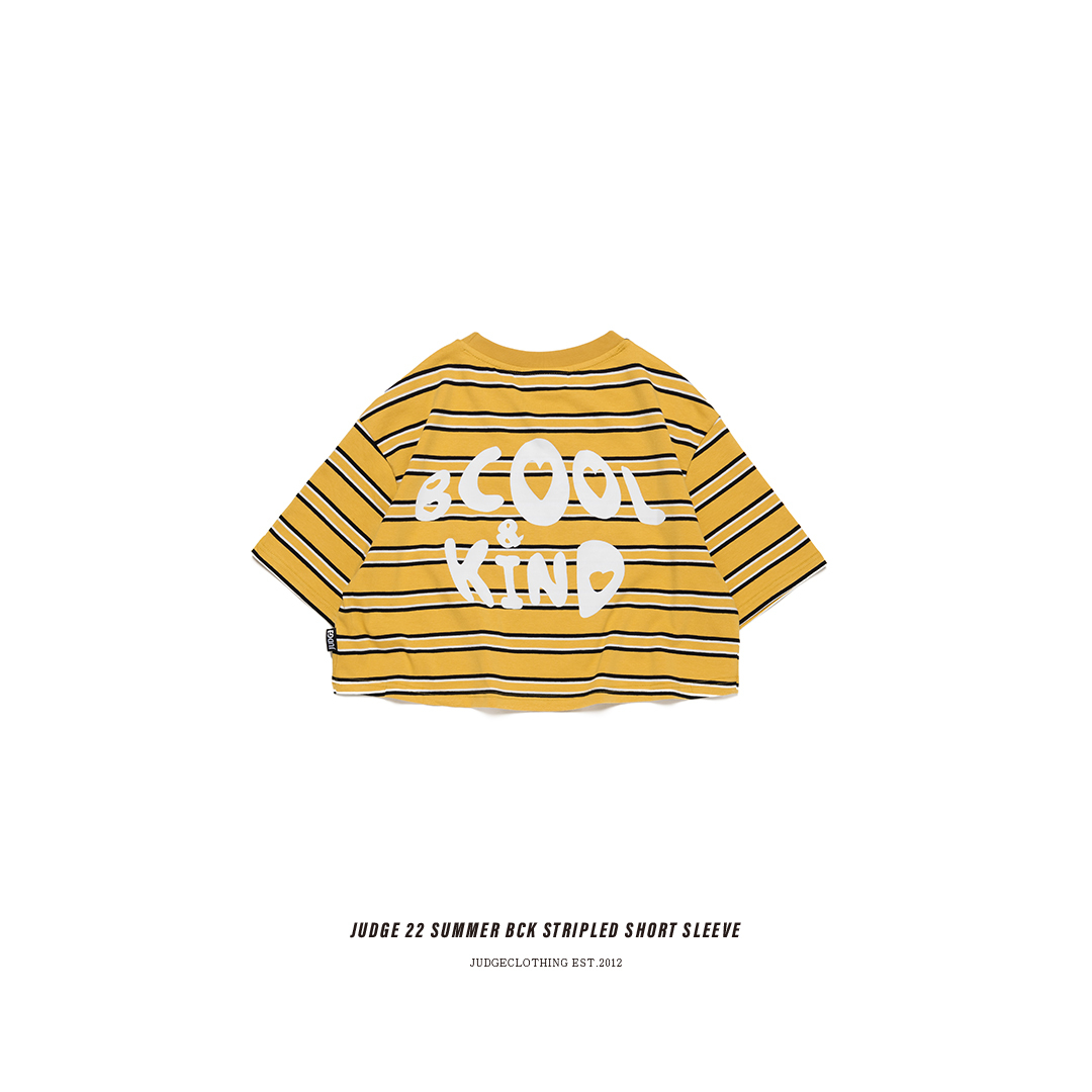 JUDGE 22 SUMMER BCK STRIPLED CROP TOP [ 綠色 /黃色]