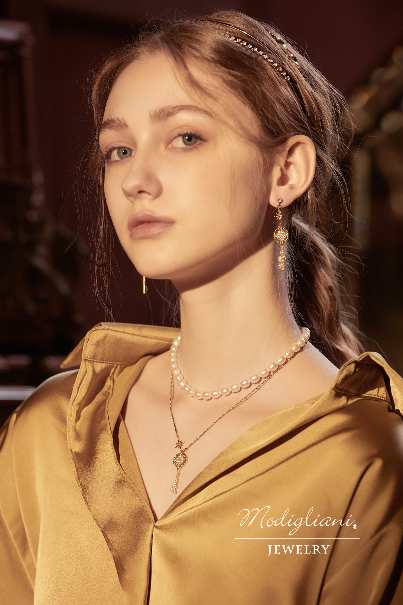 黃銅飾品, 耳環, 飾品, 黃銅, 鋯石,珍珠,天然珍珠,兩戴式耳環,氣質,鑰匙