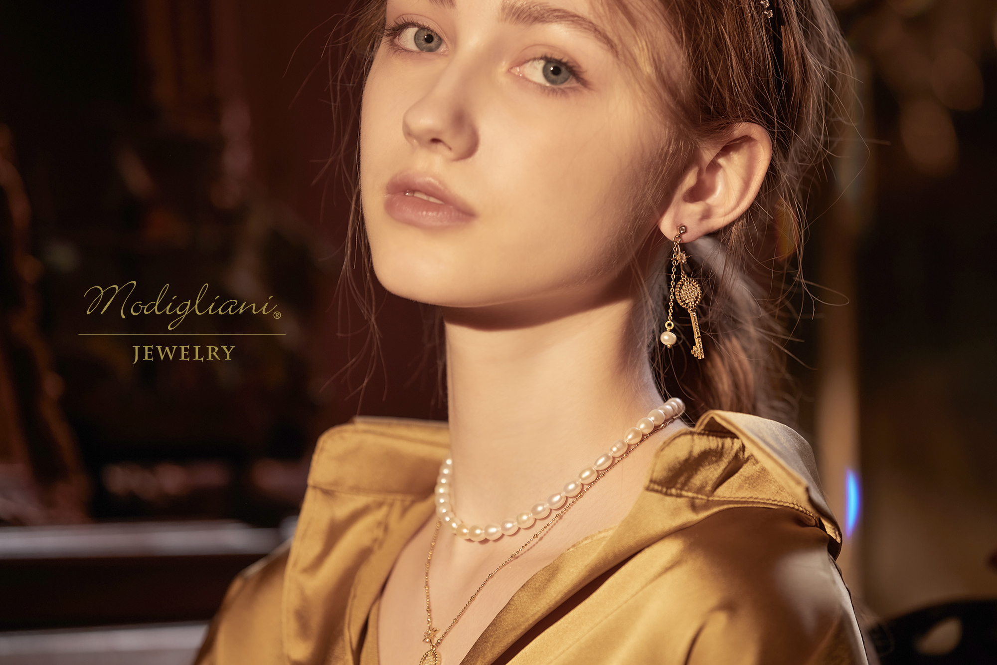 黃銅飾品, 耳環, 飾品, 黃銅, 鋯石,珍珠,天然珍珠,兩戴式耳環,氣質,鑰匙