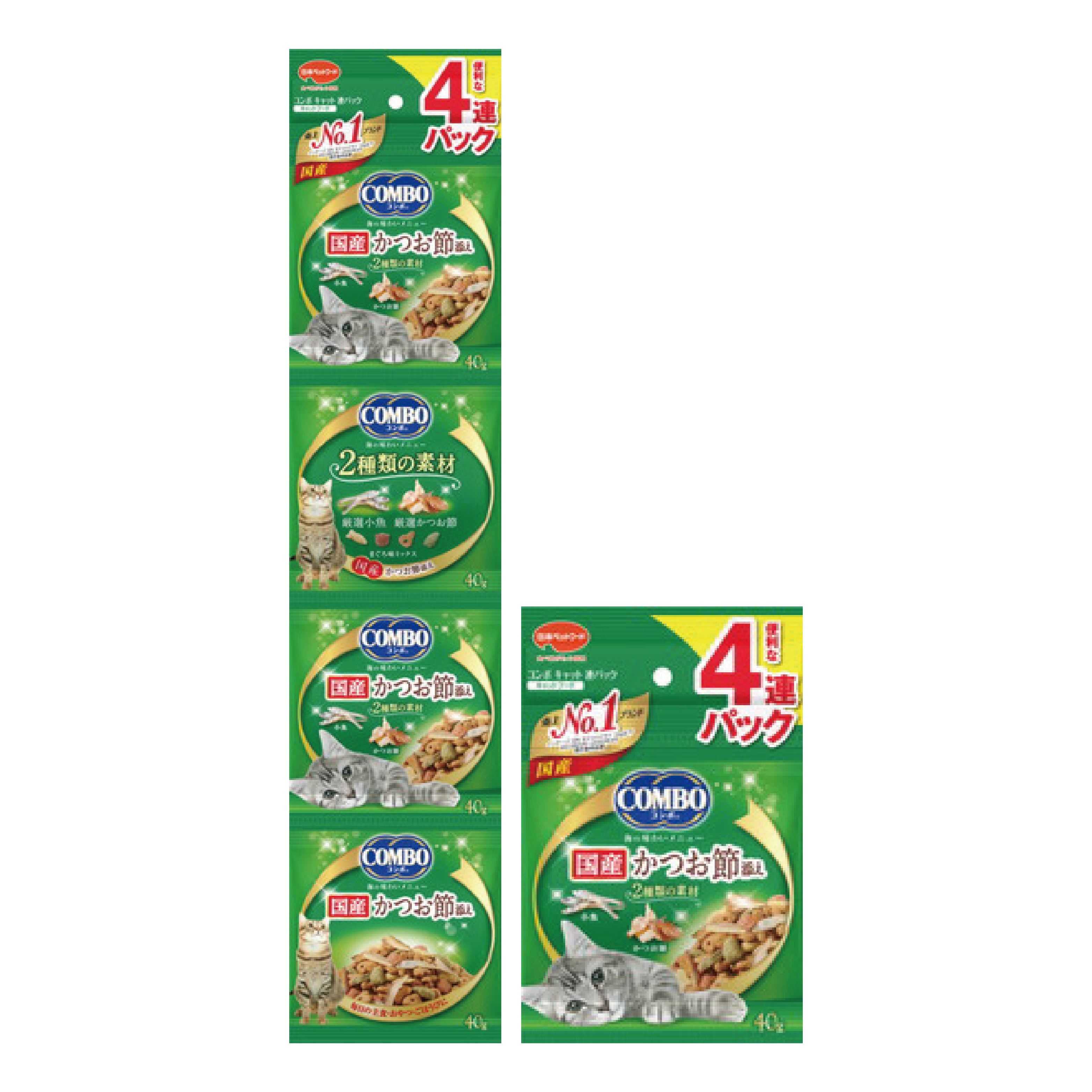 Combo｜4 連包貓咪海洋口味餅干-添加鰹魚片 (40gX4袋) CMO-2120