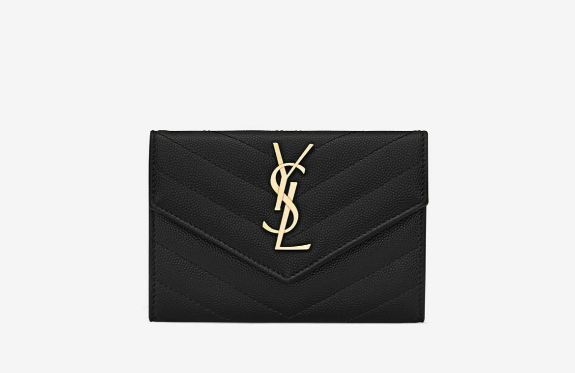 YSL SMALL WALLET IN GRAIN