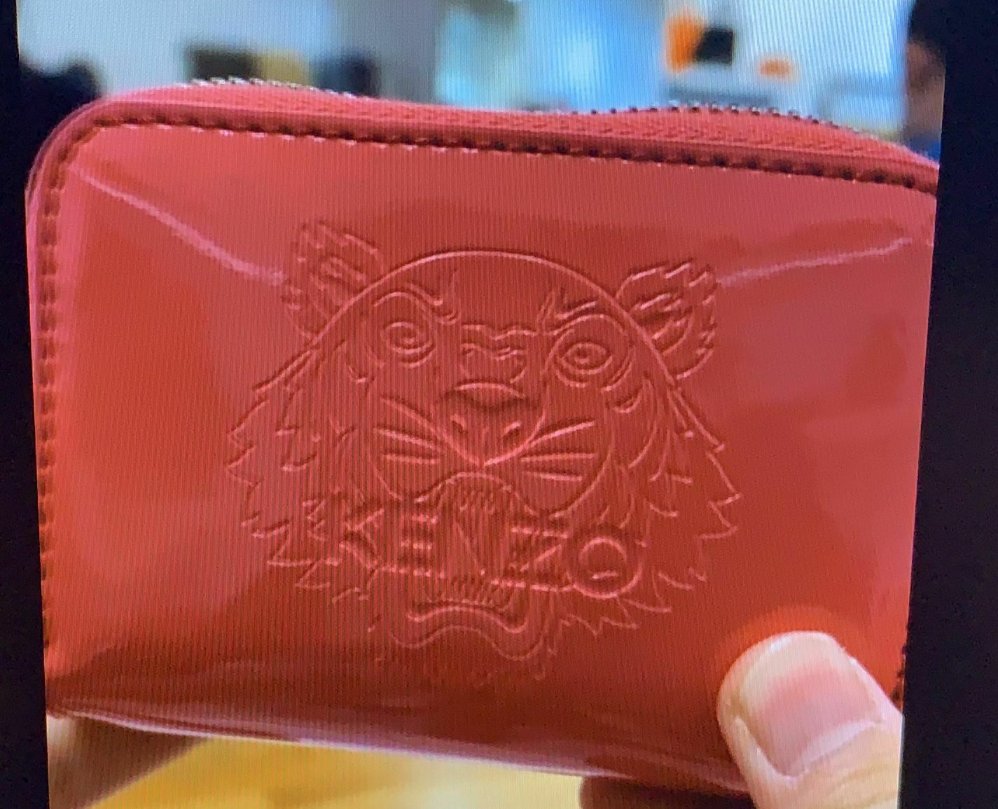 KENZO SMALL WALLET SHINING LEATHER TIGER LOGO